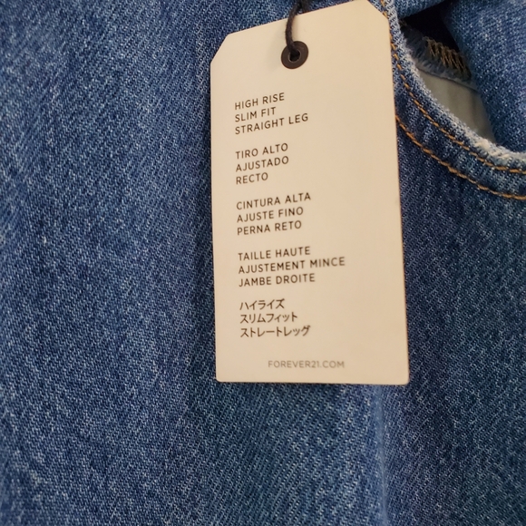 Forever21, High Rise Straight, Slim Fit, Denim, Blue Jeans, Size 20. - Picture 4 of 6